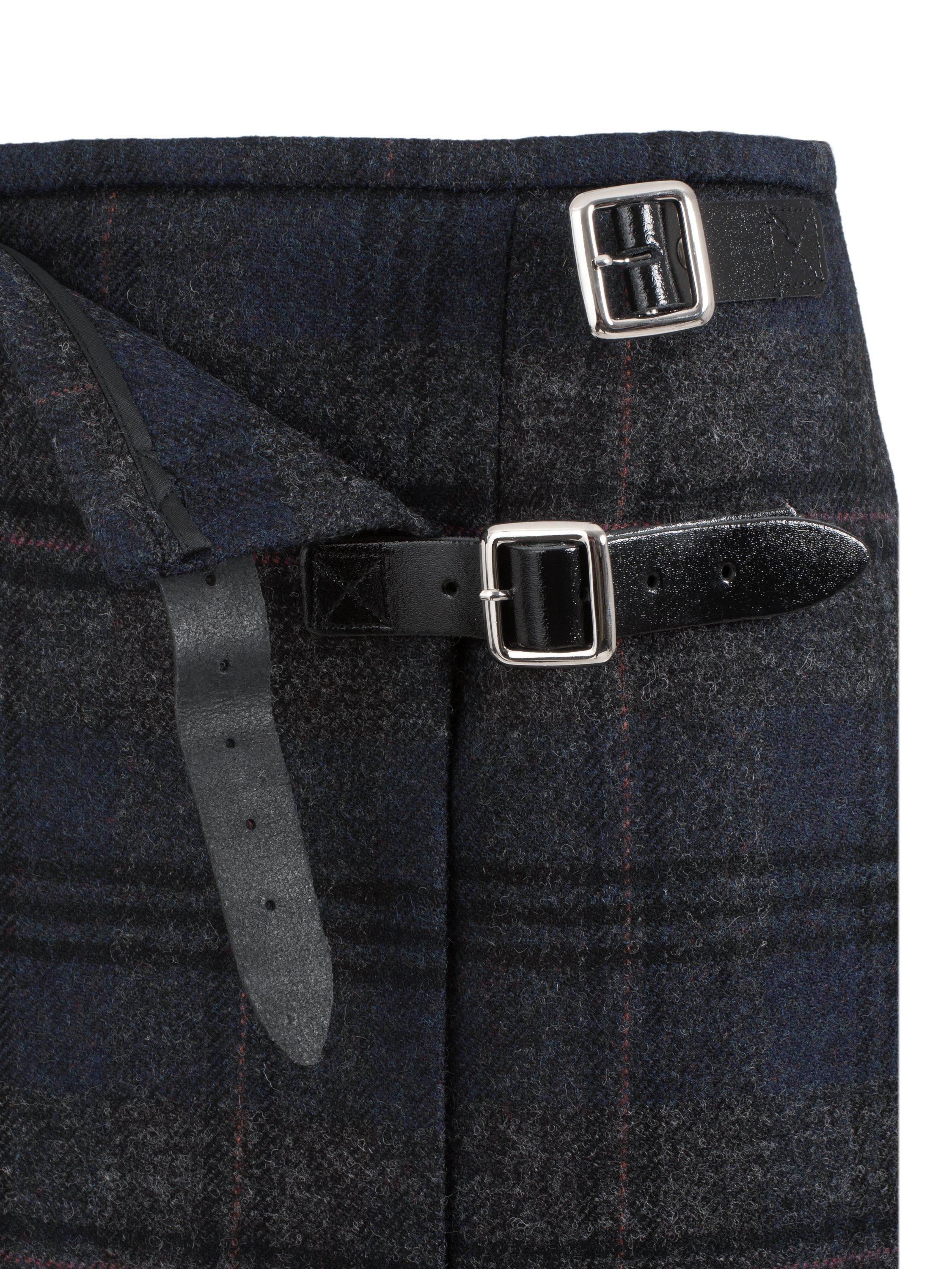 Product image 5 of 5, which shows Celtic & Co. Celtic Pure Wool Kilt Skirt, Navy/Charcoal, 8