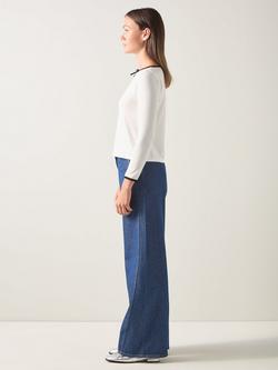 LKB London Bow Mix Jersey Tops - view 2, Mul-ivory/Black