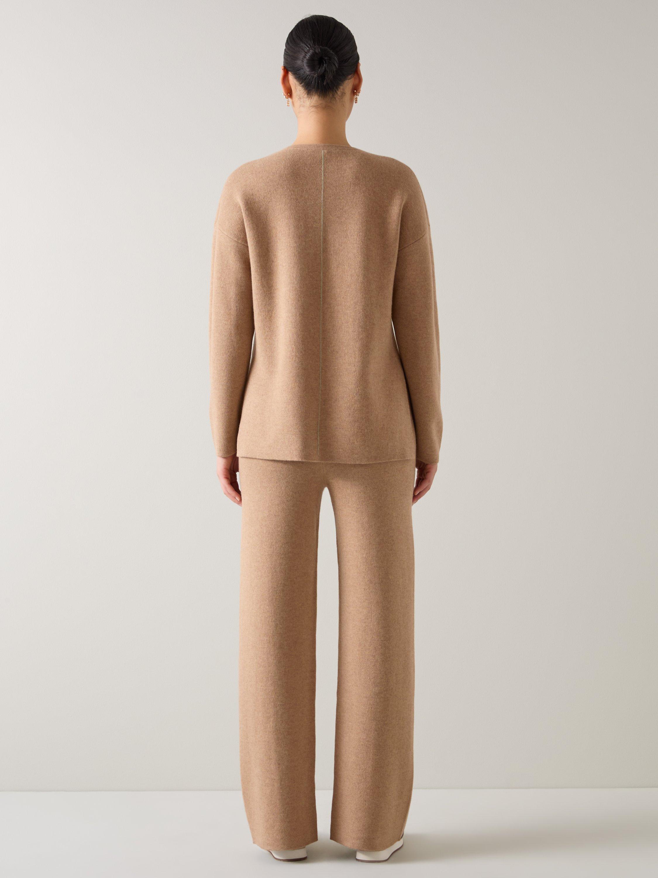 Product image 3 of 4, which shows L.K.Bennett Dee Wool Blend Knit Top, Camel, XS