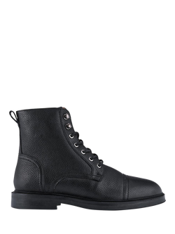 Jones Bootmaker Davide Lace Up Leather Ankle Boots, Black