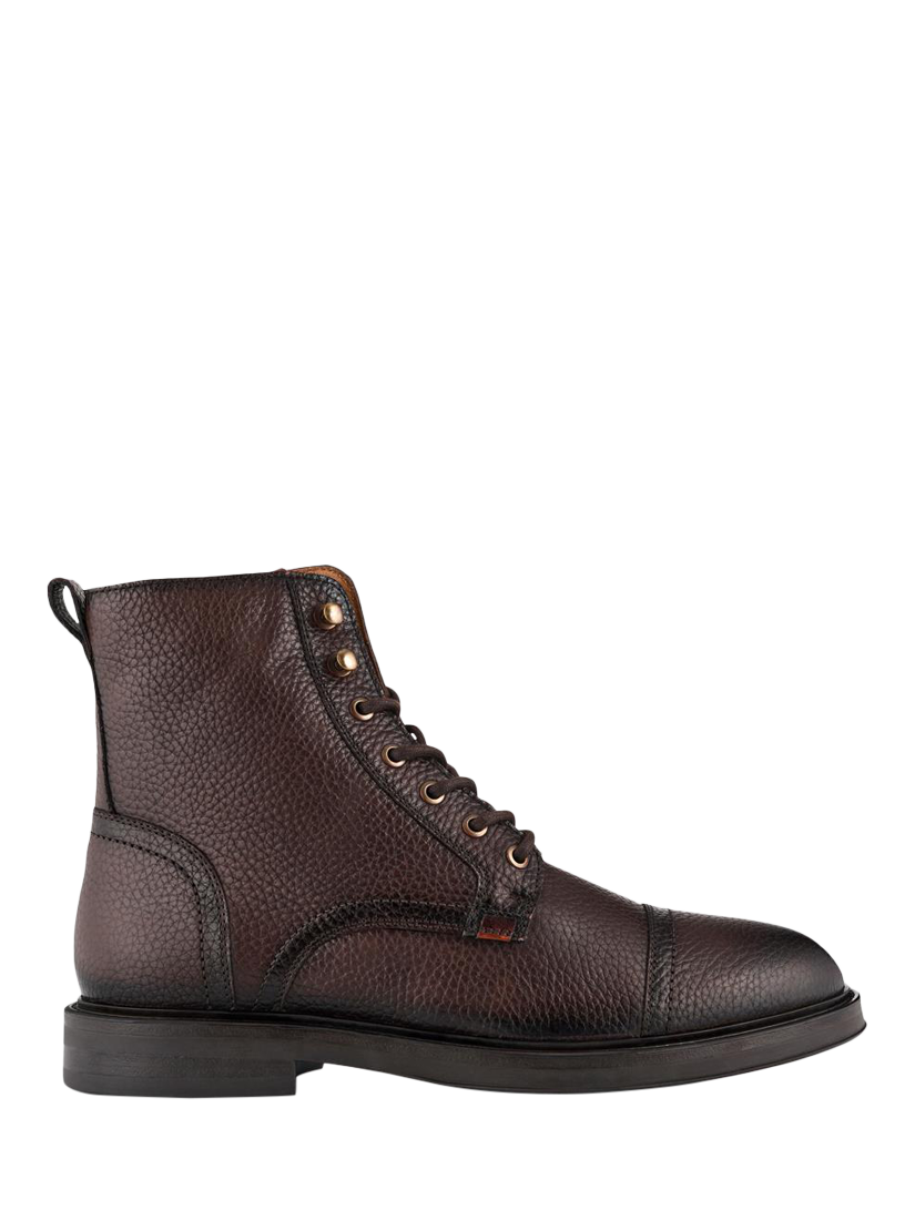 Product image 1 of 6, which shows Jones Bootmaker Davide Lace Up Leather Ankle Boots, Brown, 6