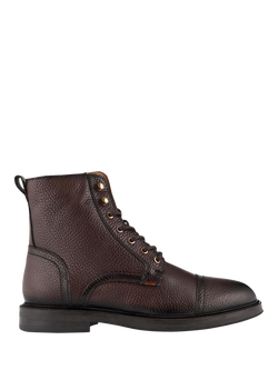 Jones Bootmaker Davide Lace Up Leather Ankle Boots, Brown