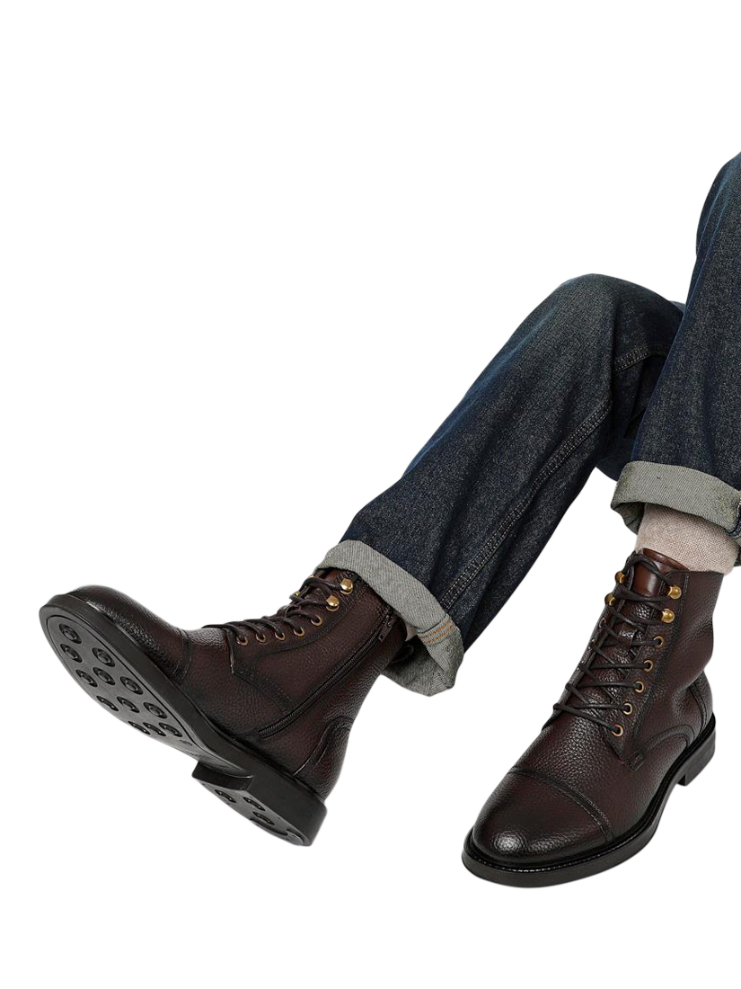 Product image 2 of 6, which shows Jones Bootmaker Davide Lace Up Leather Ankle Boots, Brown, 6