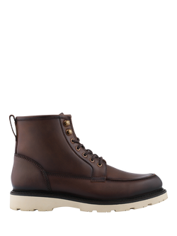 Jones Bootmaker Essex Lace Up Leather Ankle Boots, Dark Brown