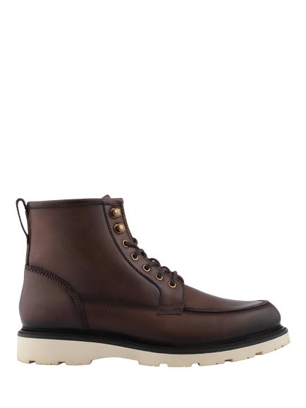 Jones Bootmaker Essex Lace Up Leather Ankle Boots, Dark Brown
