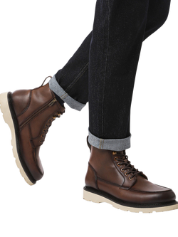 Jones Bootmaker Essex Lace Up Leather Ankle Boots - view 2, Dark Brown