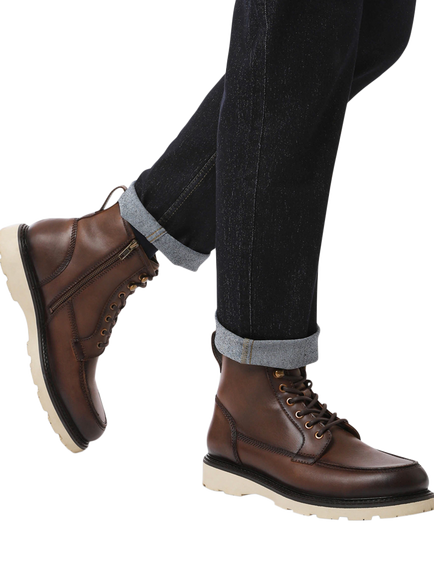 Jones Bootmaker Essex Lace Up Leather Ankle Boots - view 2, Dark Brown