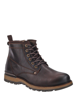 Jones Bootmaker Ealing Lace Up Leather Ankle Boots - view 2, Dark Brown