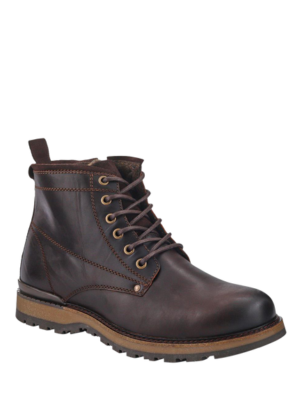 Jones Bootmaker Ealing Lace Up Leather Ankle Boots - view 2, Dark Brown