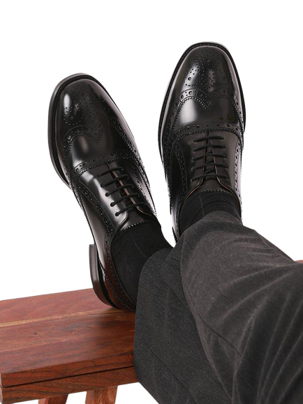 Jones Bootmaker Cannock Leather Brogues - view 2, Black