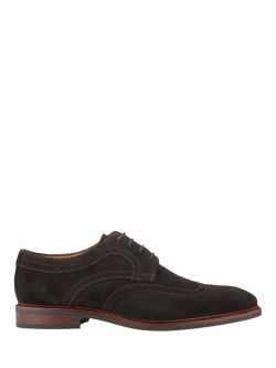 Jones Bootmaker Longwood Suede Brogues, Dark Brown