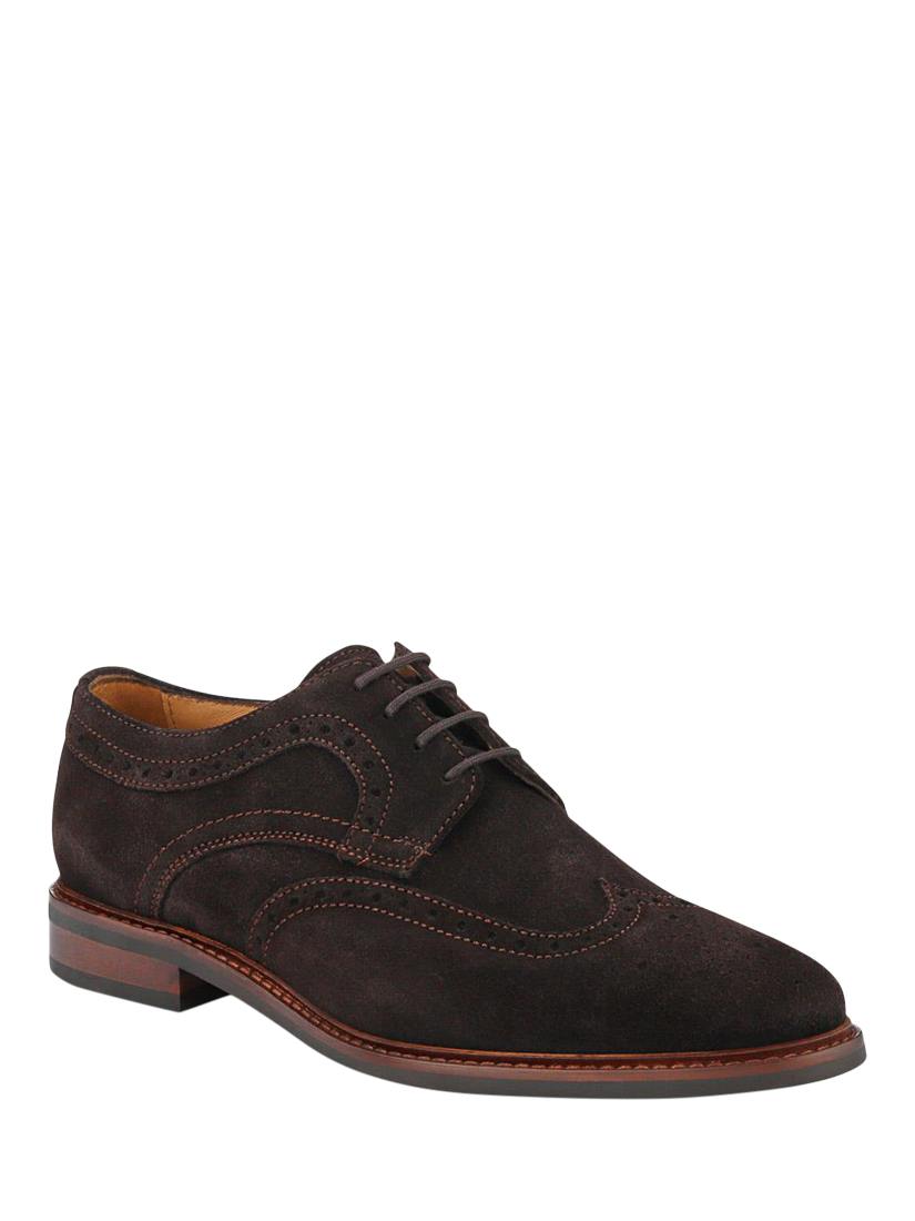 Product image 2 of 11, which shows Jones Bootmaker Longwood Suede Brogues, Dark Brown, 6