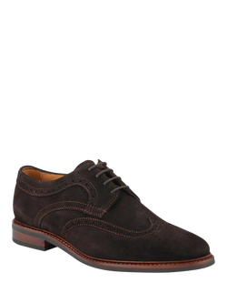 Jones Bootmaker Longwood Suede Brogues - view 2, Dark Brown