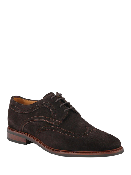 Jones Bootmaker Longwood Suede Brogues - view 2, Dark Brown