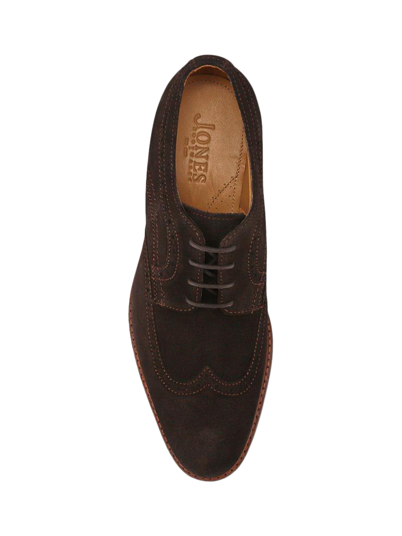 Product image 4 of 11, which shows Jones Bootmaker Longwood Suede Brogues, Dark Brown, 6