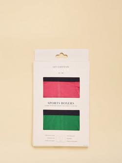 Joules Crown Joules Boxers, Pack of 2, Green/Pink, Green/Pink