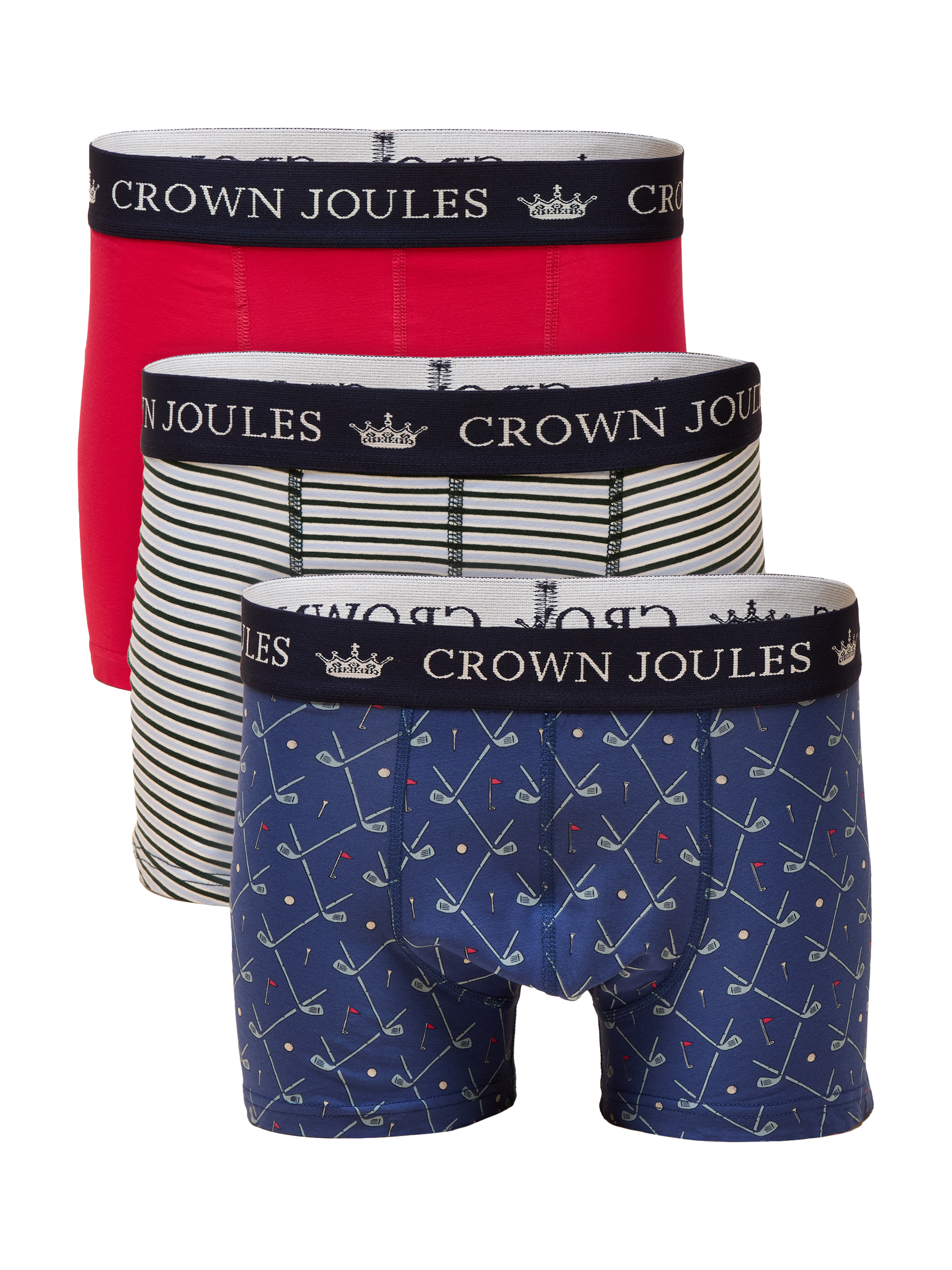 Product image 1 of 4, which shows Joules Boxers, Pack of 3, Multi, S