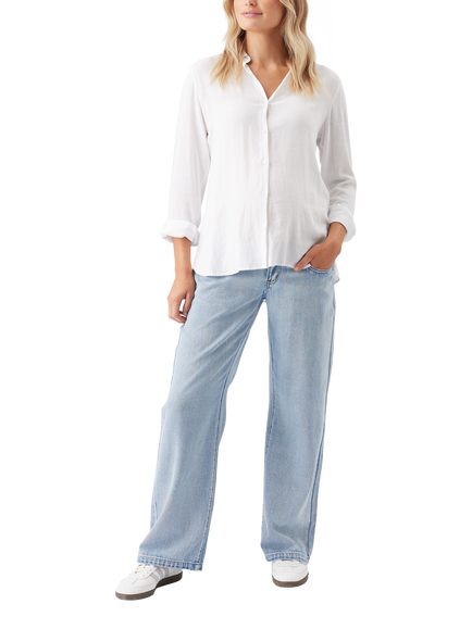 Ripe Billie Elastic Waist Maternity Jeans, Light Wash