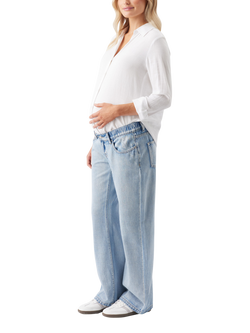 Ripe Billie Elastic Waist Maternity Jeans, Light Wash - view 2, Light Wash