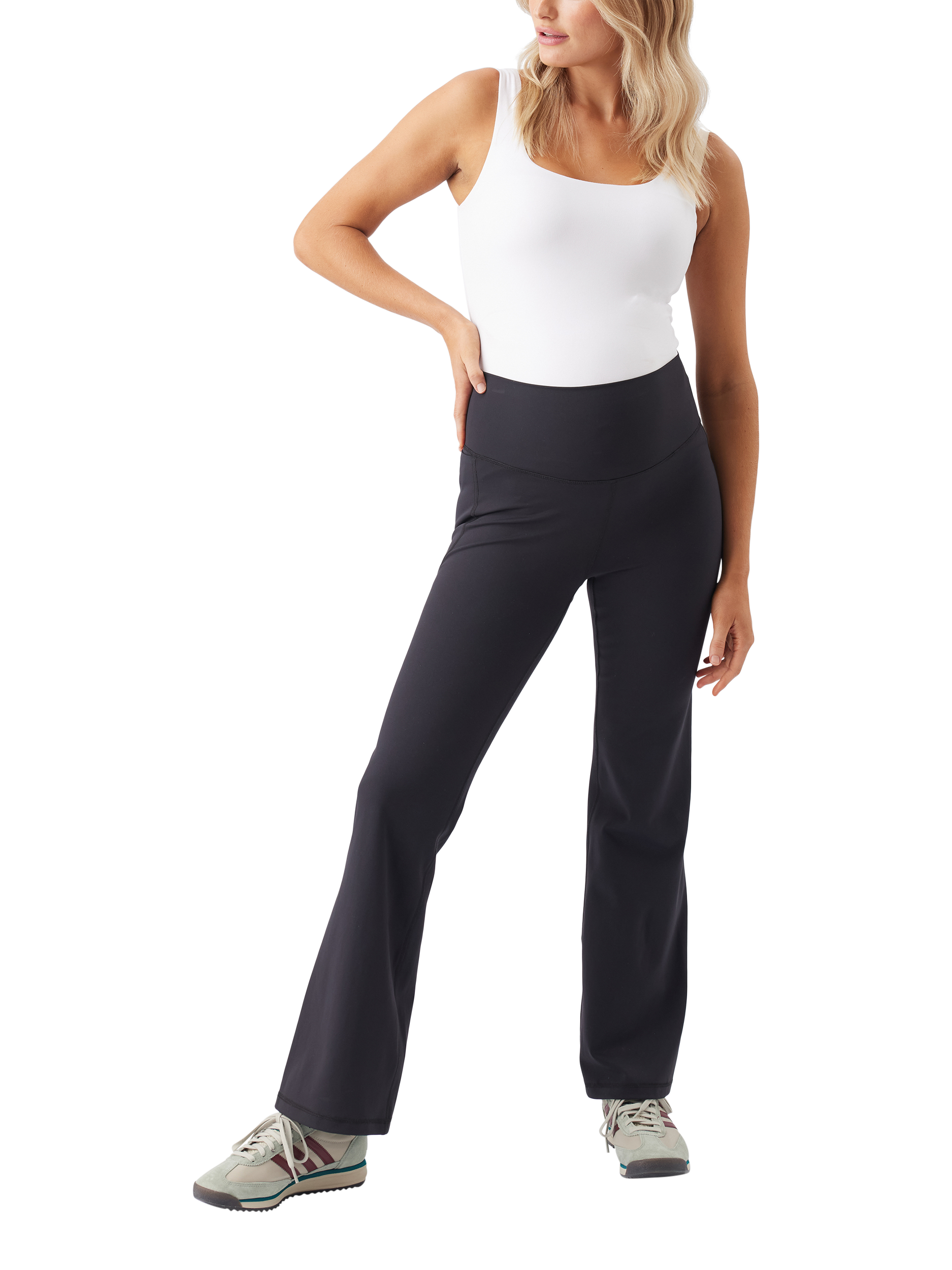 Product image 2 of 6, which shows Ripe Tempo Flare Maternity Leggings, Black, XS