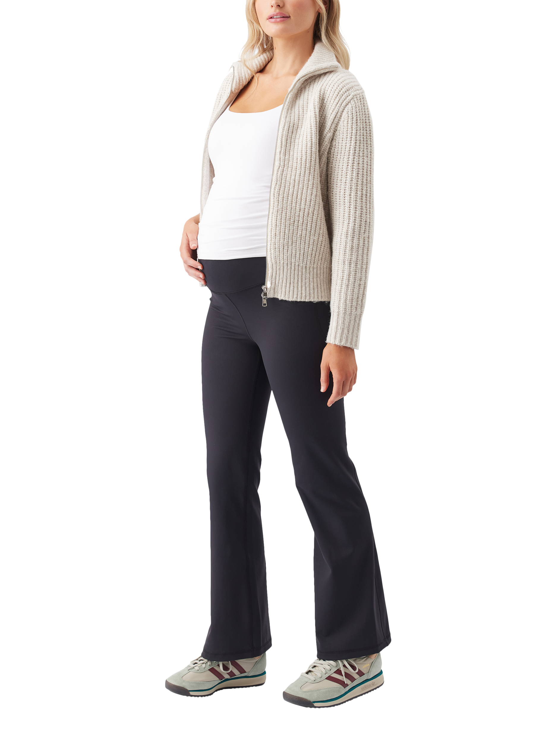 Product image 6 of 6, which shows Ripe Tempo Flare Maternity Leggings, Black, XS