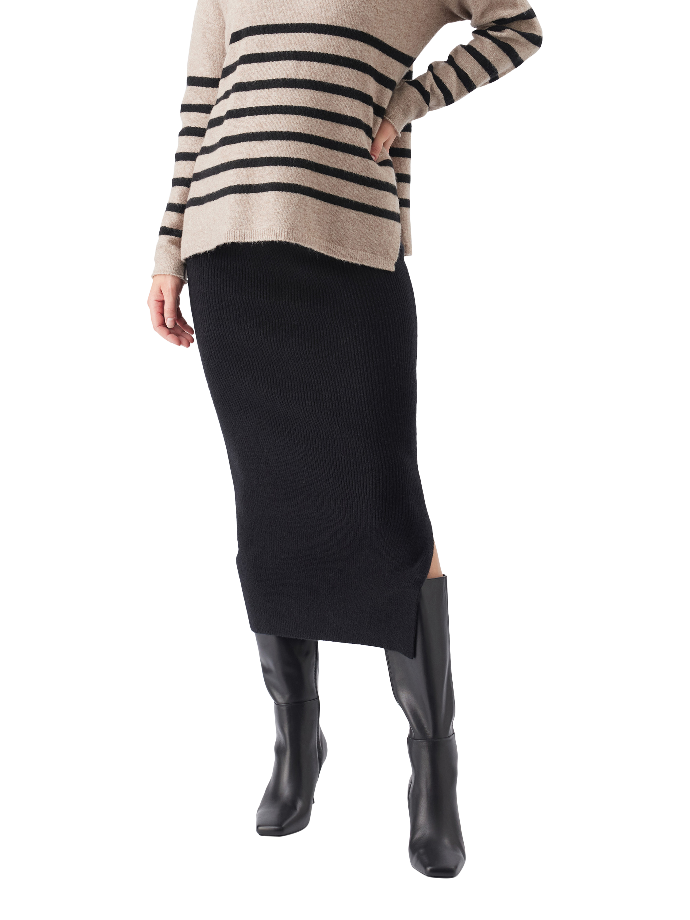 Product image 1 of 5, which shows Ripe Dani Knit Maternity Skirt, Black, XS