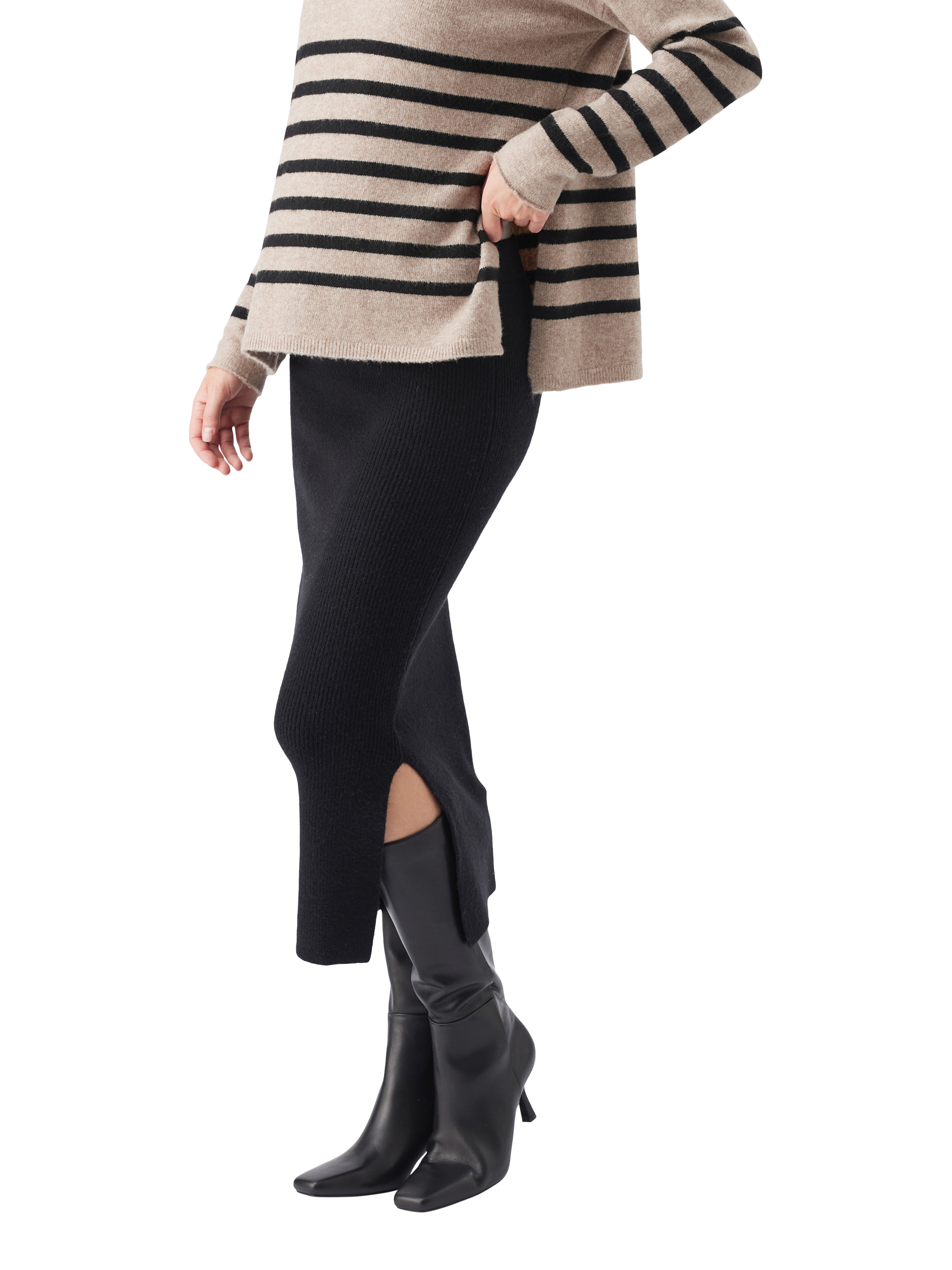 Product image 3 of 5, which shows Ripe Dani Knit Maternity Skirt, Black, XS