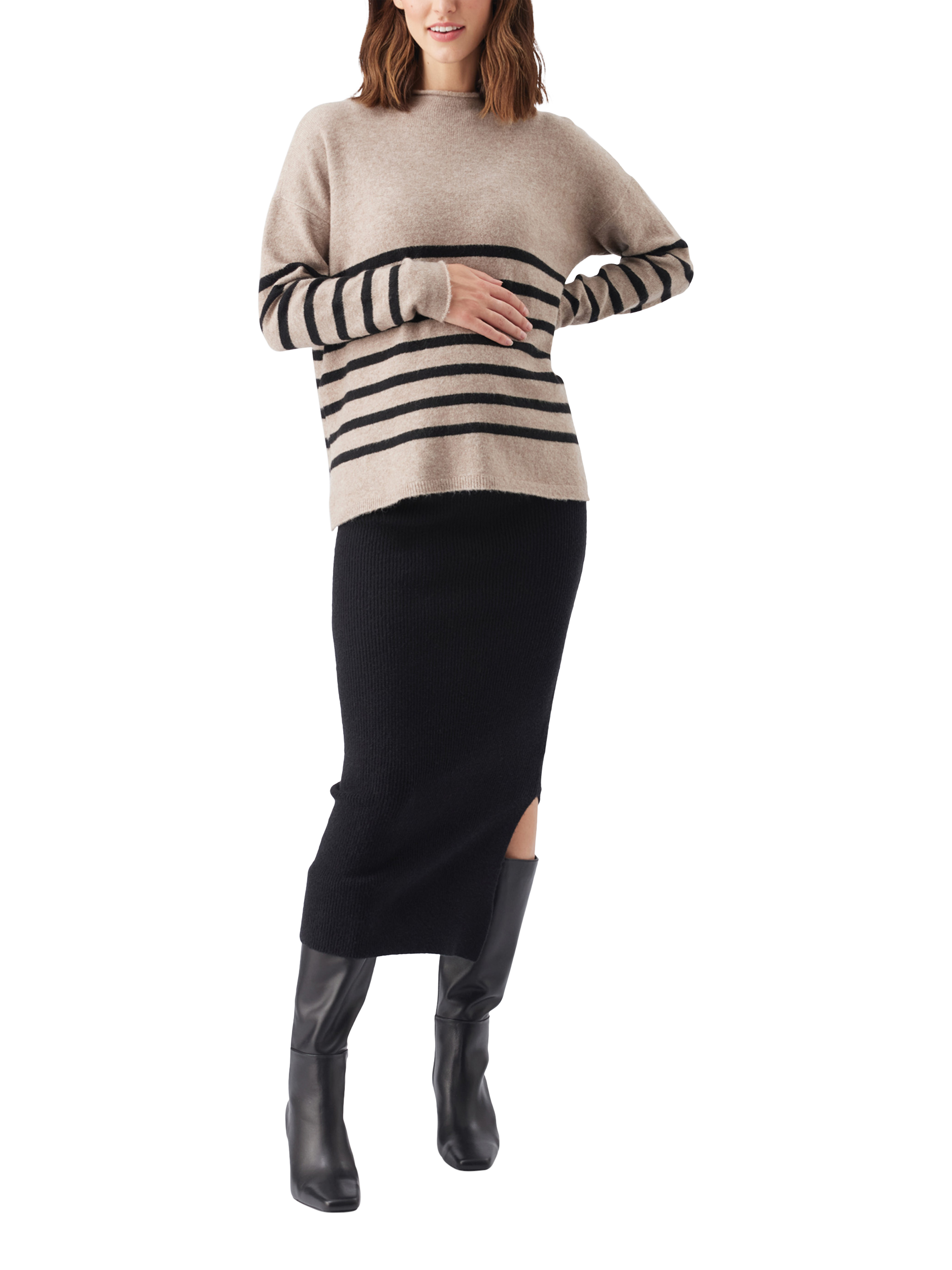 Product image 4 of 5, which shows Ripe Dani Knit Maternity Skirt, Black, XS