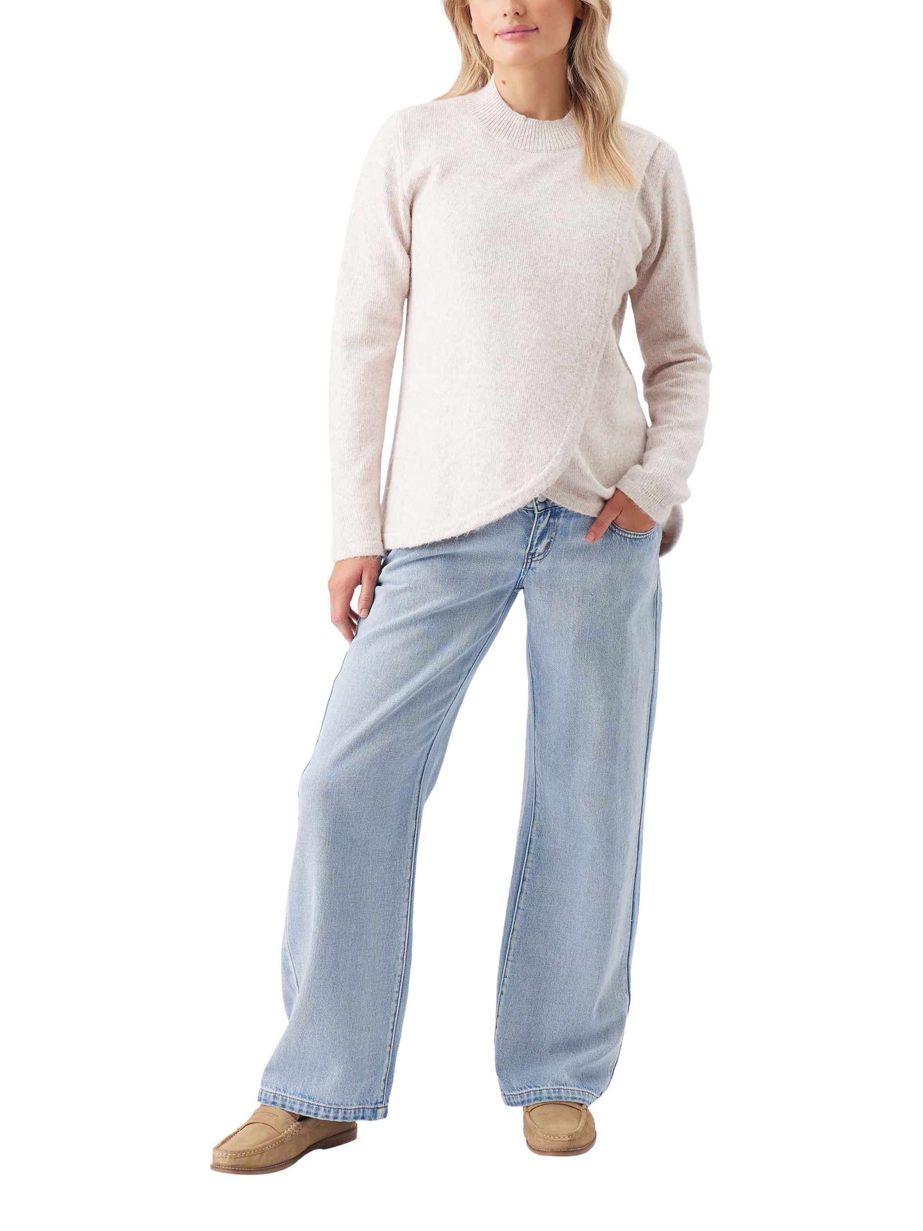 Product image 1 of 5, which shows Ripe Addison Nursing Knit Jumper, Mink, XS