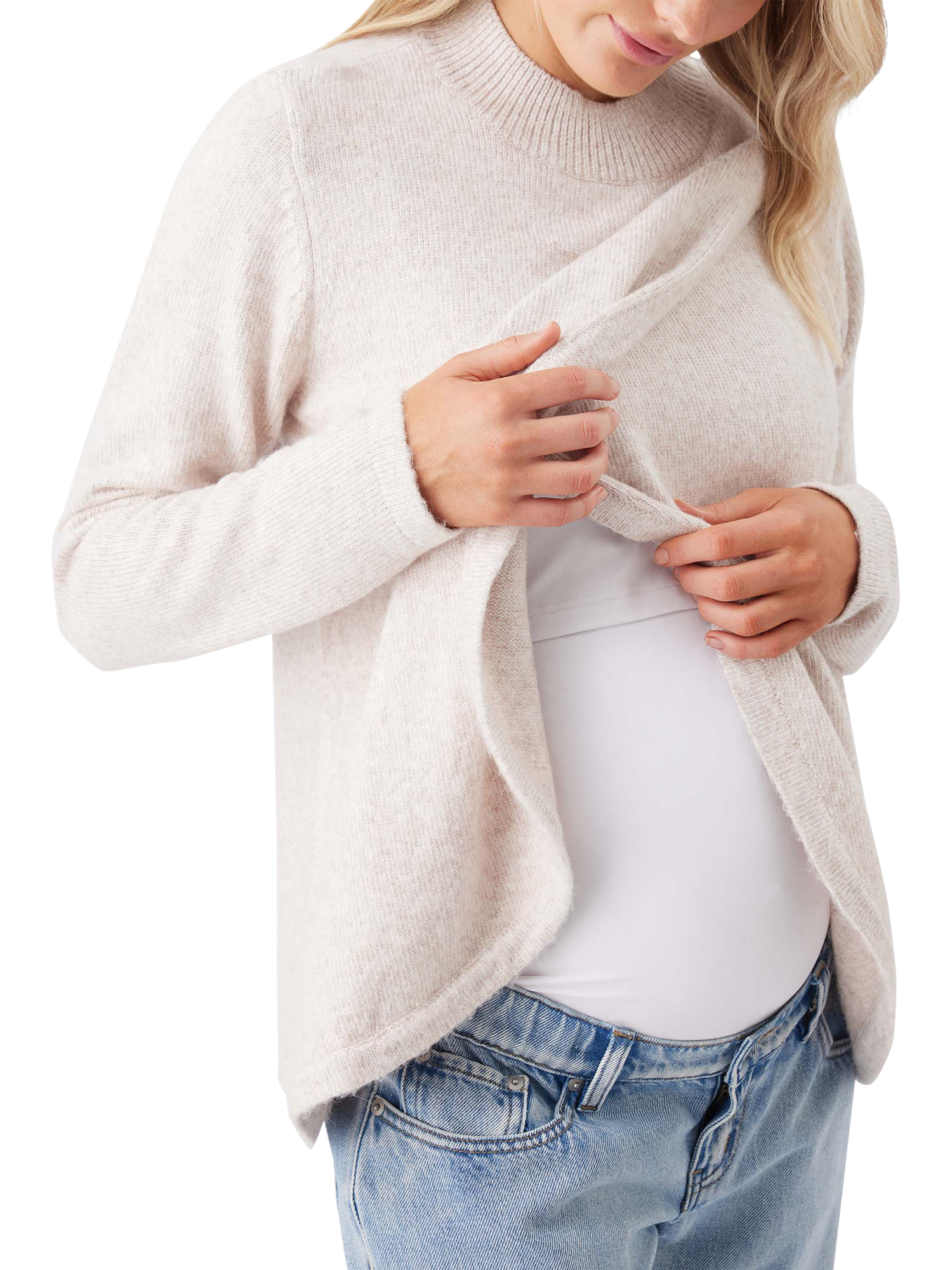 Product image 5 of 5, which shows Ripe Addison Nursing Knit Jumper, Mink, XS