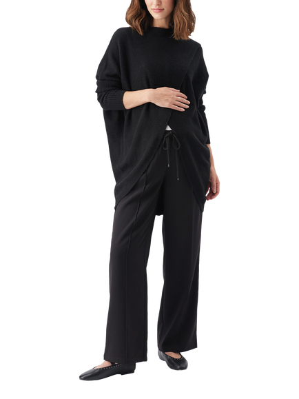 Ripe Hallie Cross Over Knit Maternity Jumper, Black, Black