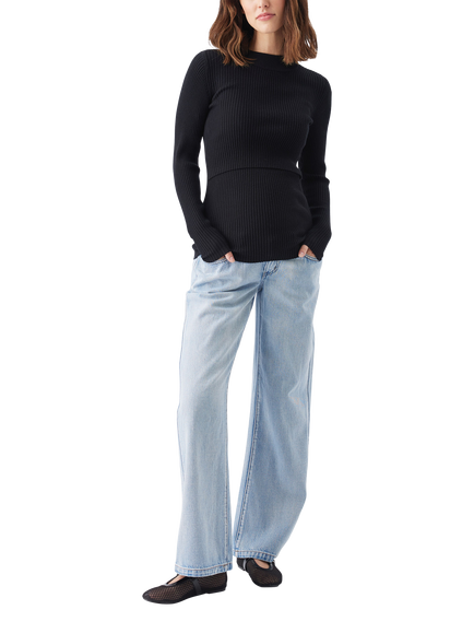 Ripe Lift Up Nursing Knit Jumper, Black, Black
