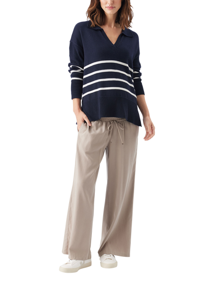 Ripe Lori Stripe Nursing Knit Jumper, Navy/White