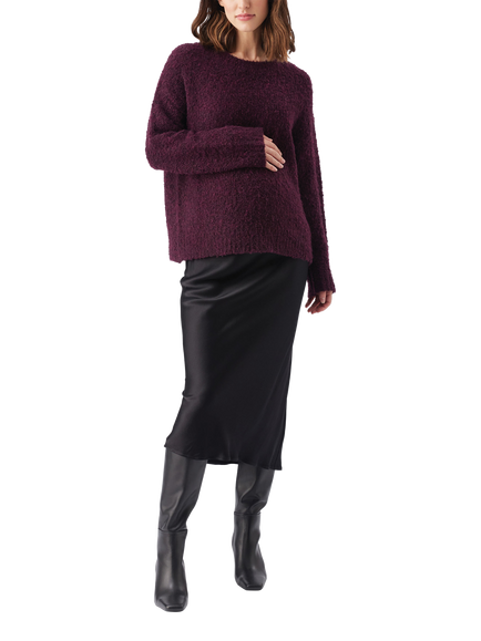 Ripe Theo Cosy Knit Maternity Jumper, Burgundy, Burgundy