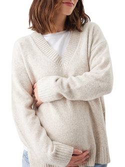 Ripe Vera Nursing Knit Jumper - view 2, Oat Marl