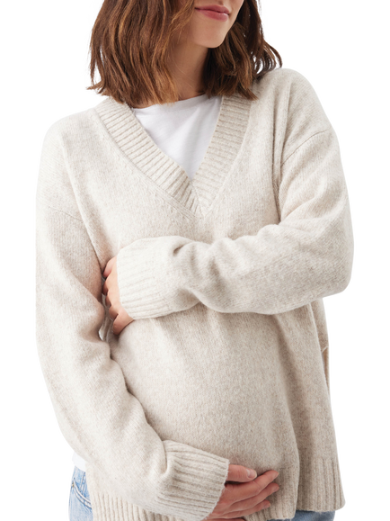 Ripe Vera Nursing Knit Jumper - view 2, Oat Marl