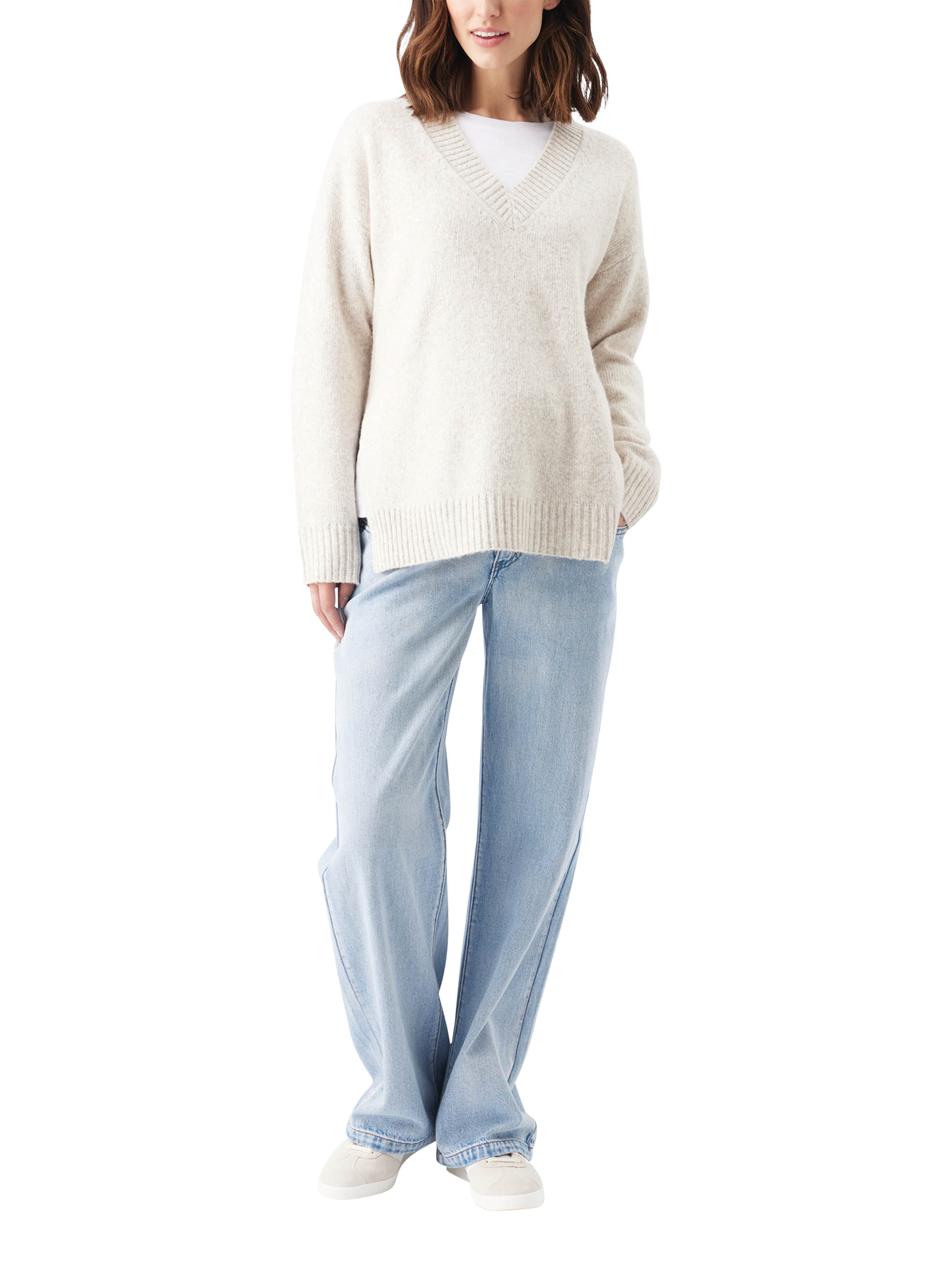 Product image 5 of 7, which shows Ripe Vera Nursing Knit Jumper, Oat Marl, XS