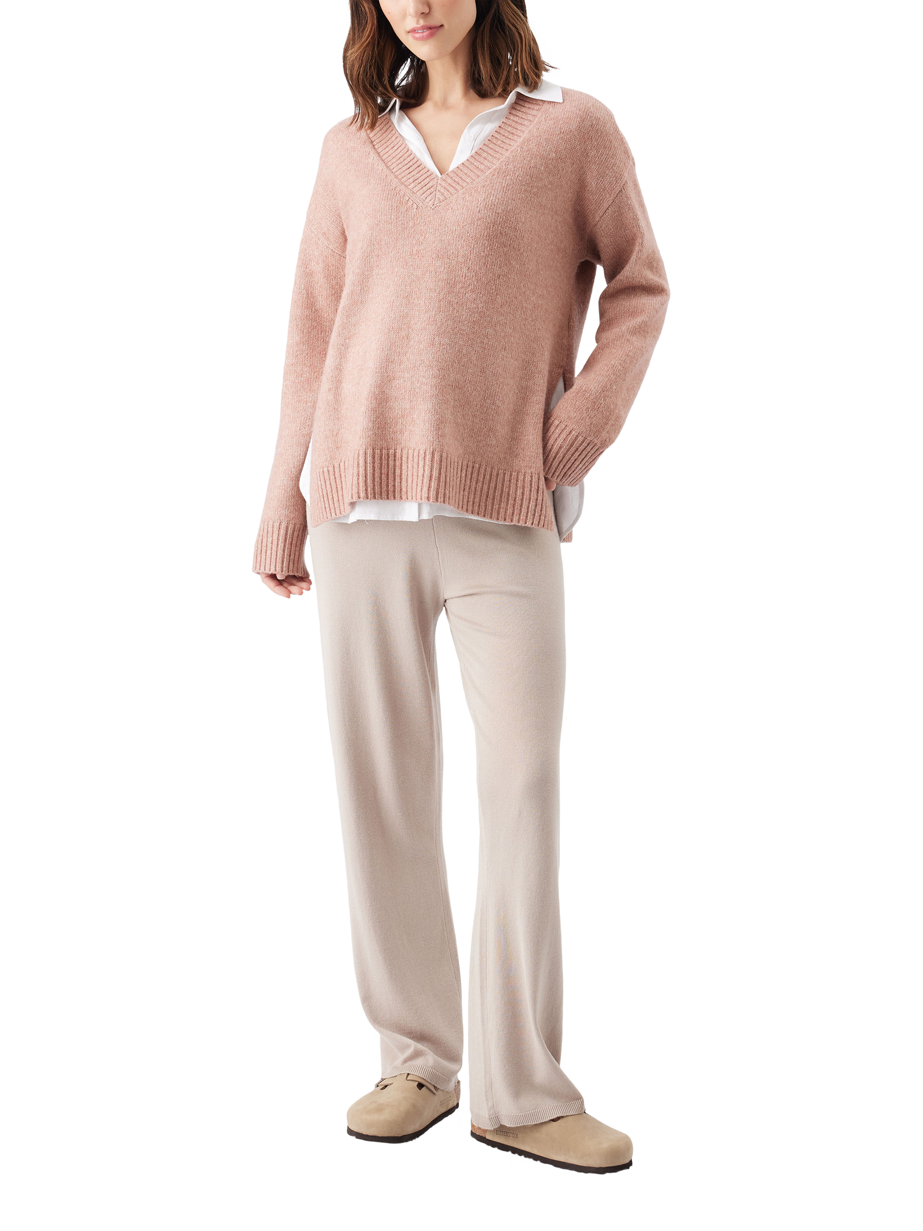 Product image 1 of 5, which shows Ripe Vera Nursing Knit Jumper, Rose Marl, XS