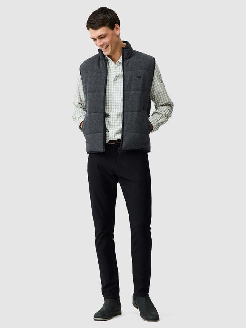 Product image 2 of 6, which shows Rodd & Gunn Cotton Gingham Long Sleeve Collar Shirt, Sage, L