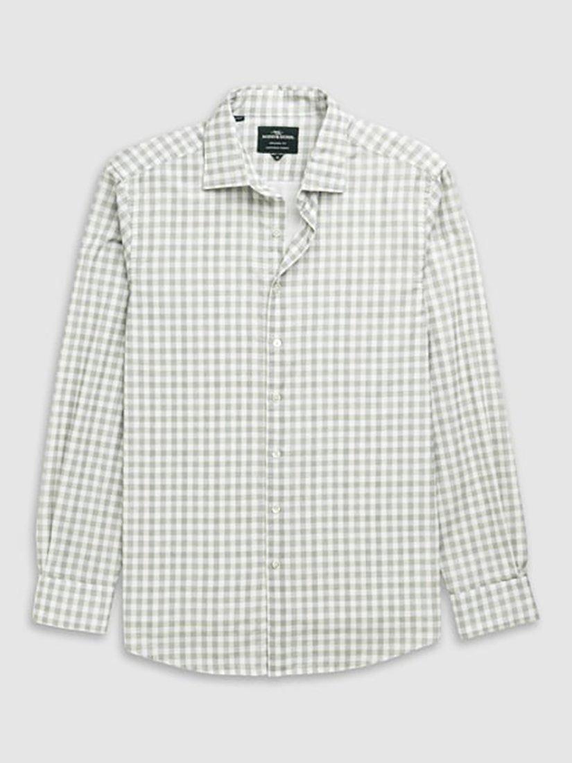 Product image 4 of 6, which shows Rodd & Gunn Cotton Gingham Long Sleeve Collar Shirt, Sage, L