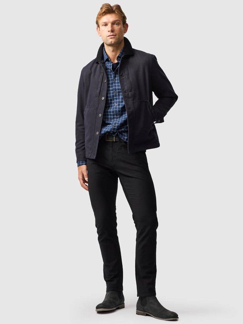 Product image 2 of 6, which shows Rodd & Gunn Glenrock Windowpane Check Cotton Shirt, Midnight, L