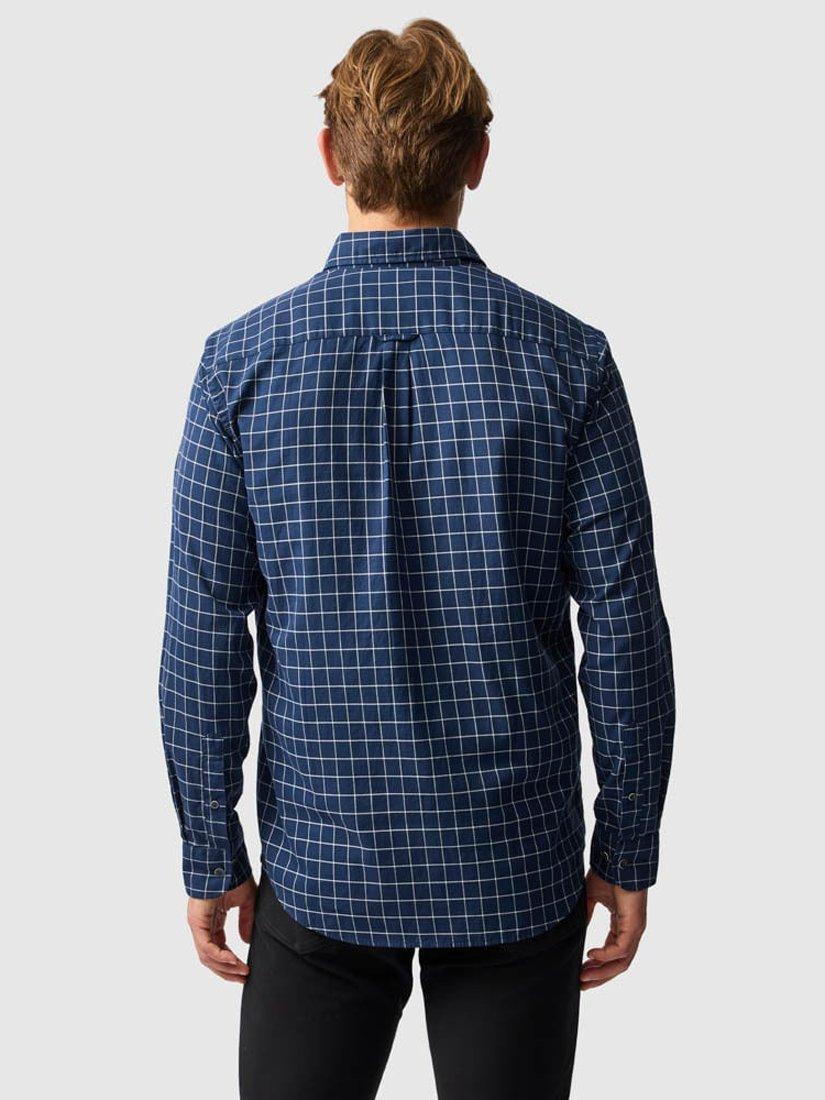 Product image 3 of 6, which shows Rodd & Gunn Glenrock Windowpane Check Cotton Shirt, Midnight, L