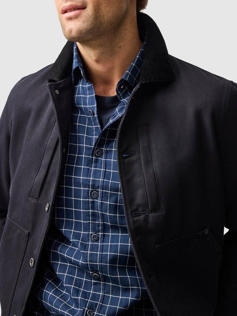 Product image 6 of 6, which shows Rodd & Gunn Glenrock Windowpane Check Cotton Shirt, Midnight, L
