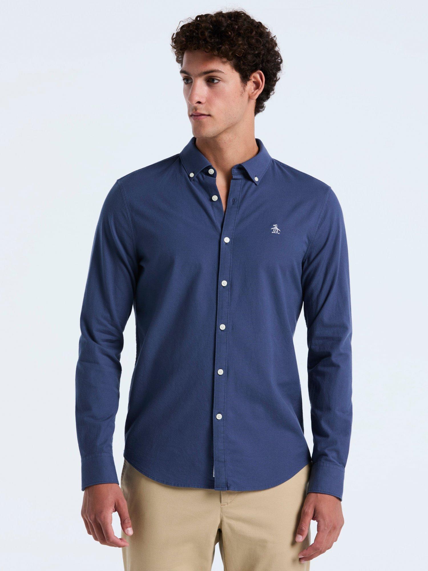 Product image 1 of 5, which shows Original Penguin Cotton Blend Oxford Shirt, Sargasso Sea, L