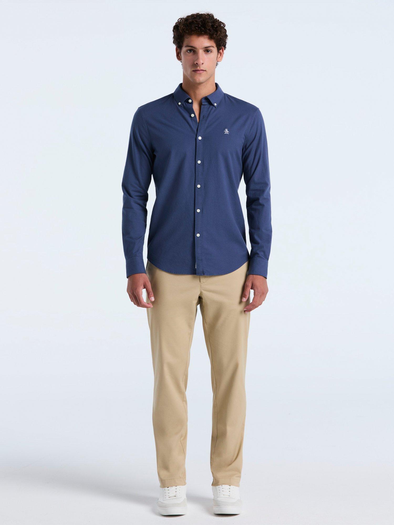 Product image 3 of 5, which shows Original Penguin Cotton Blend Oxford Shirt, Sargasso Sea, L
