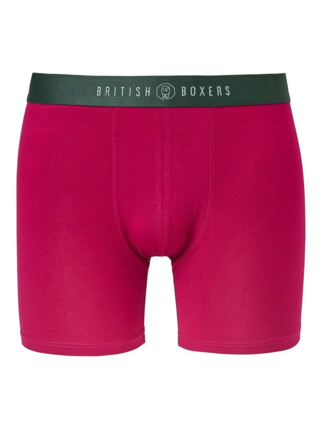 Product image 5 of 7, which shows British Boxers Bamboo Trunks, Pack of 4, Forest Berry, S