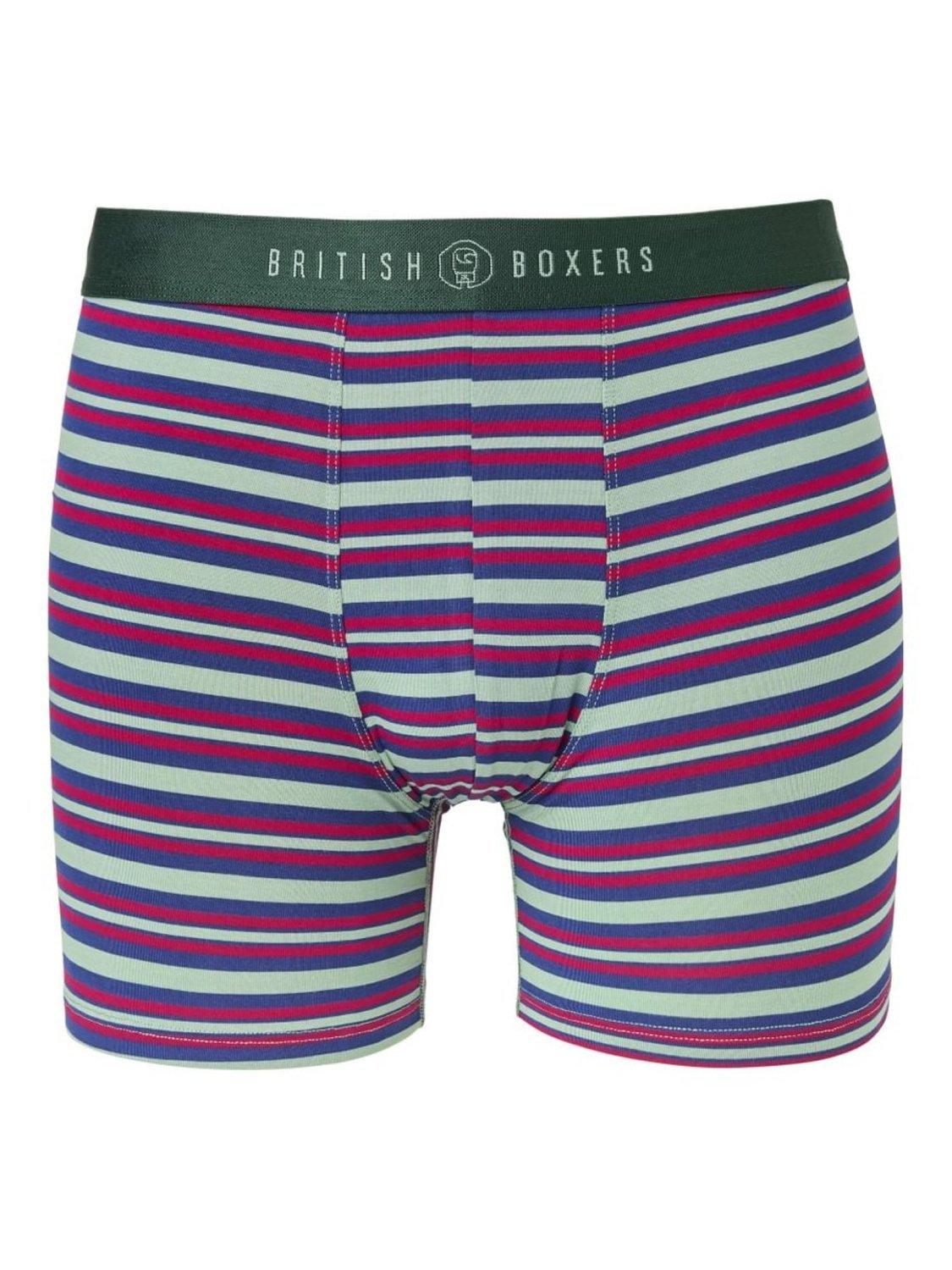 Product image 6 of 7, which shows British Boxers Bamboo Trunks, Pack of 4, Forest Berry, S