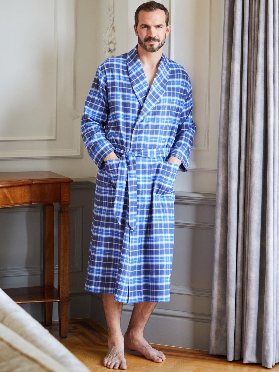 Product image 1 of 6, which shows British Boxers Tartan Brushed Cotton Dressing Gown, Celt, S