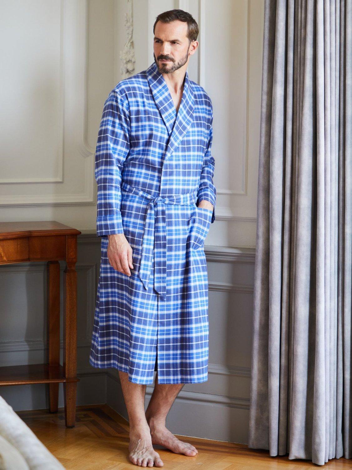 Product image 2 of 6, which shows British Boxers Tartan Brushed Cotton Dressing Gown, Celt, S