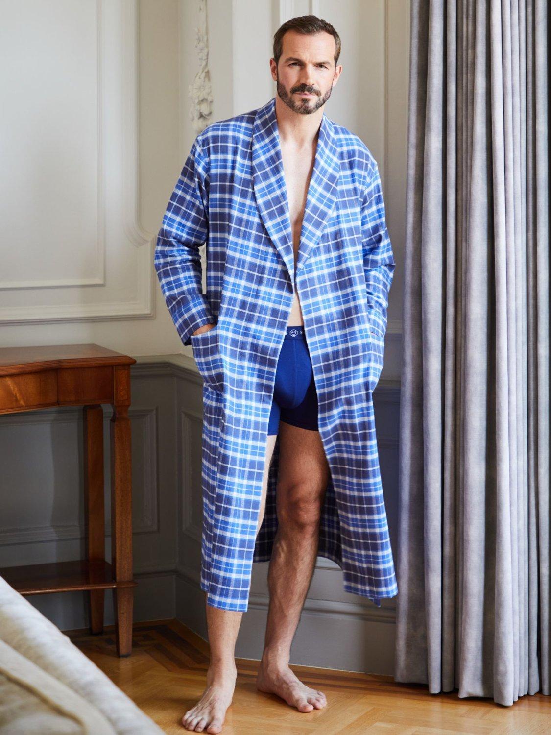 Product image 4 of 6, which shows British Boxers Tartan Brushed Cotton Dressing Gown, Celt, S